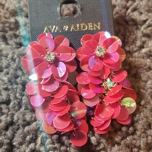 Pink Ava & Aiden Sequined Earrings